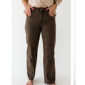 We The Free Risk Taker Mid Rise Straight Jeans Raw Hem Size 26